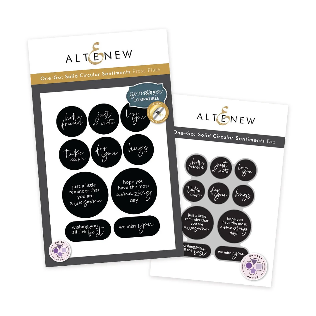 **NEW* - Altenew - One-Go: Solid Circular Sentiments