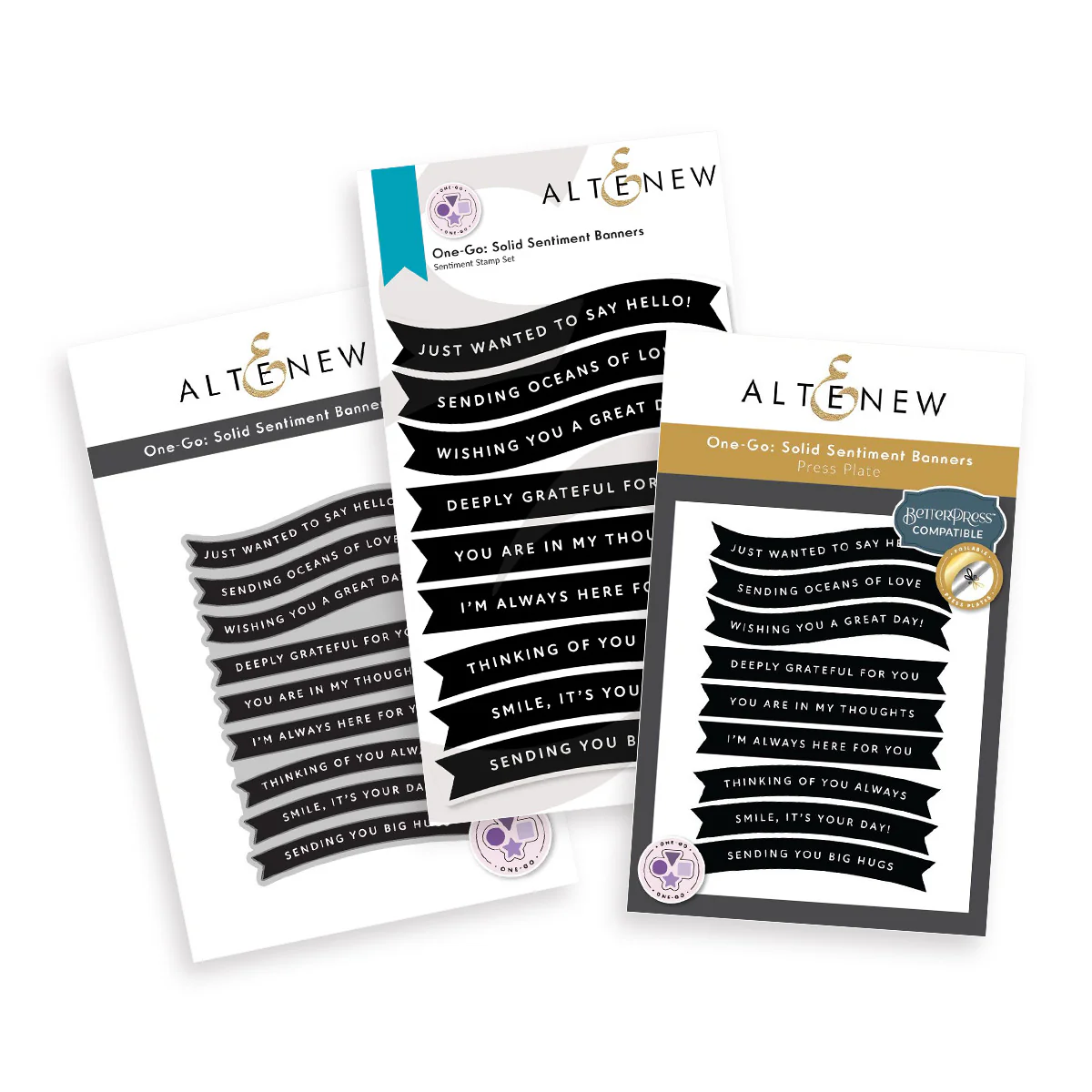 **NEW* - Altenew - One-Go: Solid Sentiment Banners - Complete Bundle