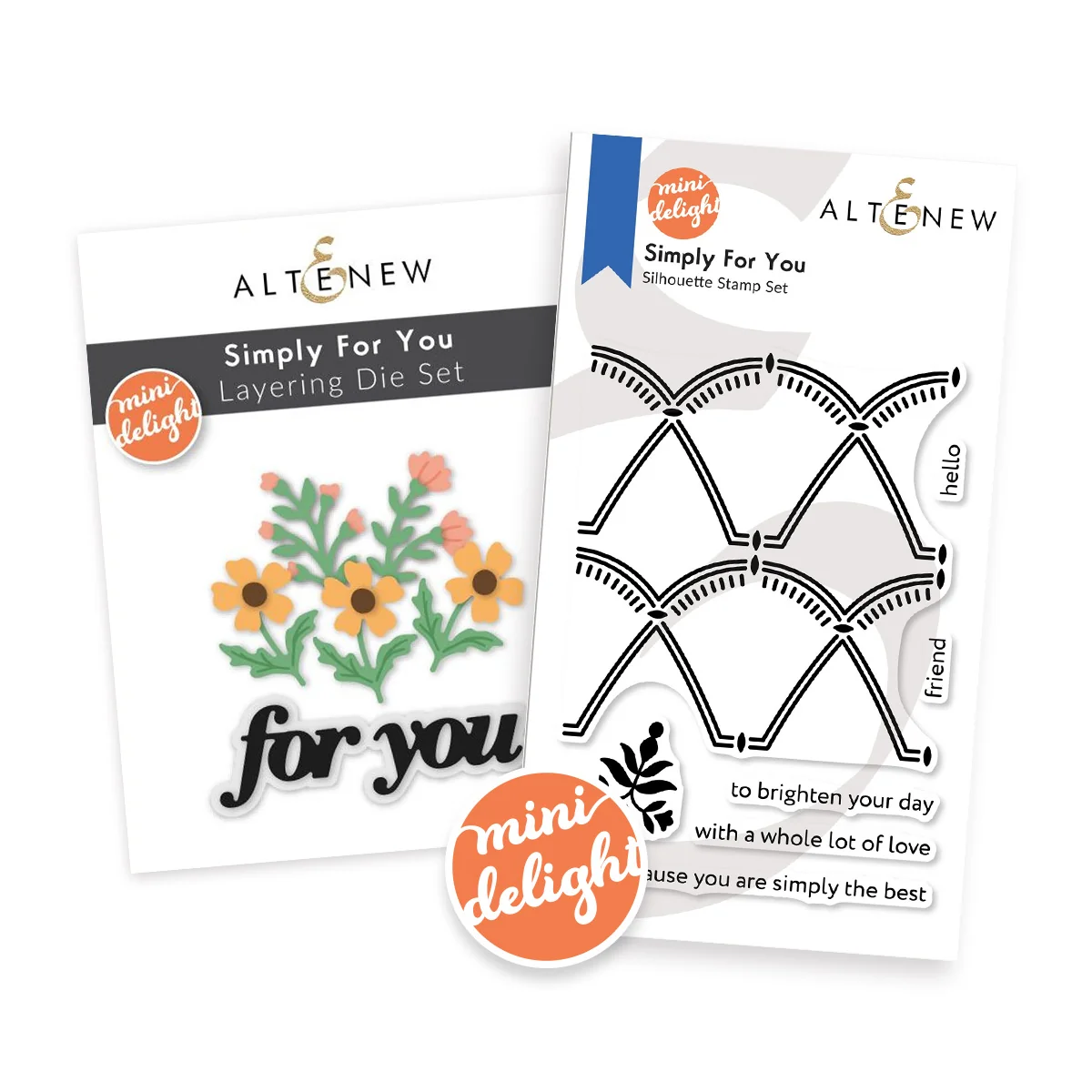**NEW* - Altenew - Mini Delight: Simply For You Stamp & Layering Die Set (2 items)