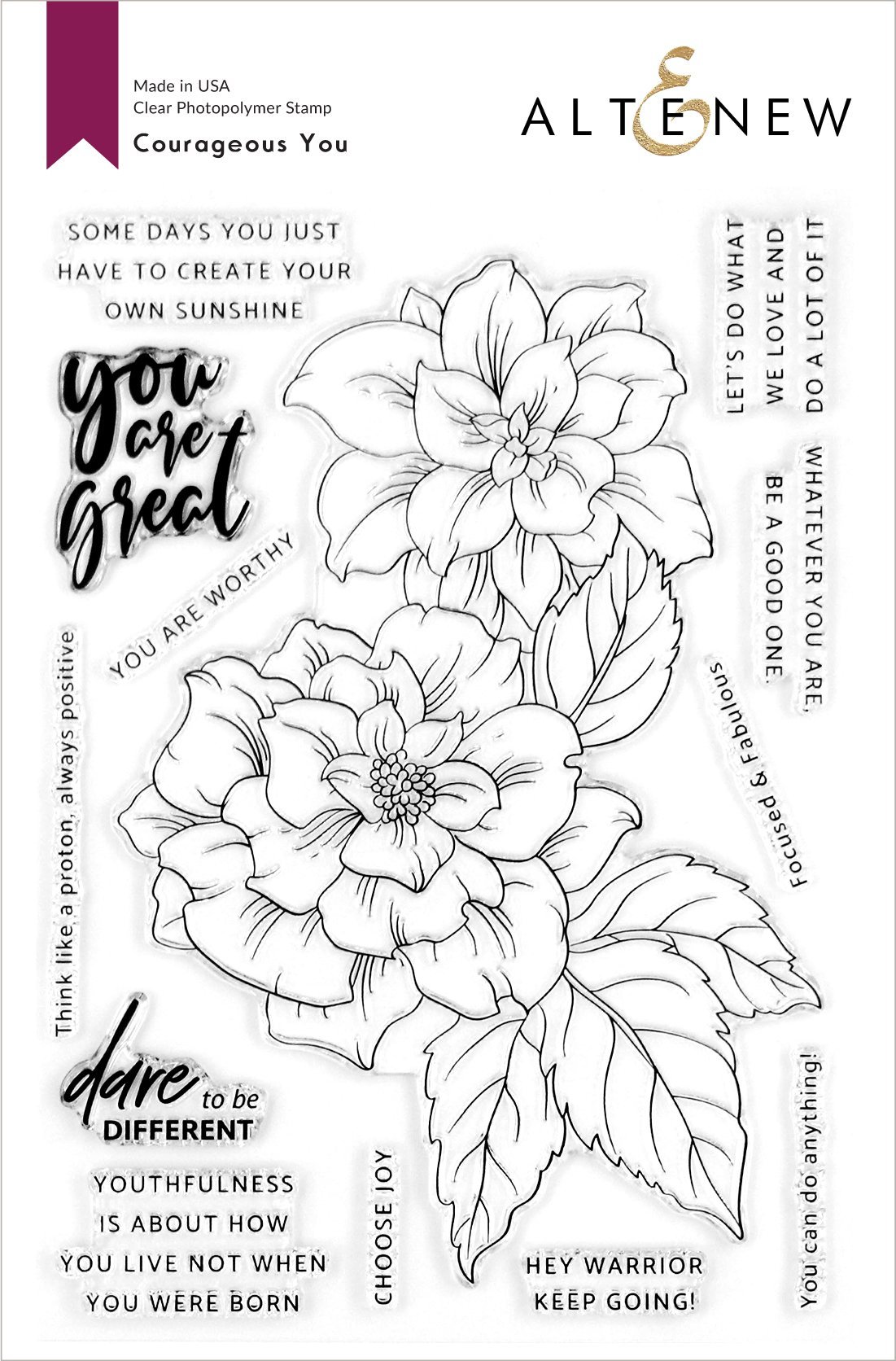 Altenew - Courageous You Stamp Set