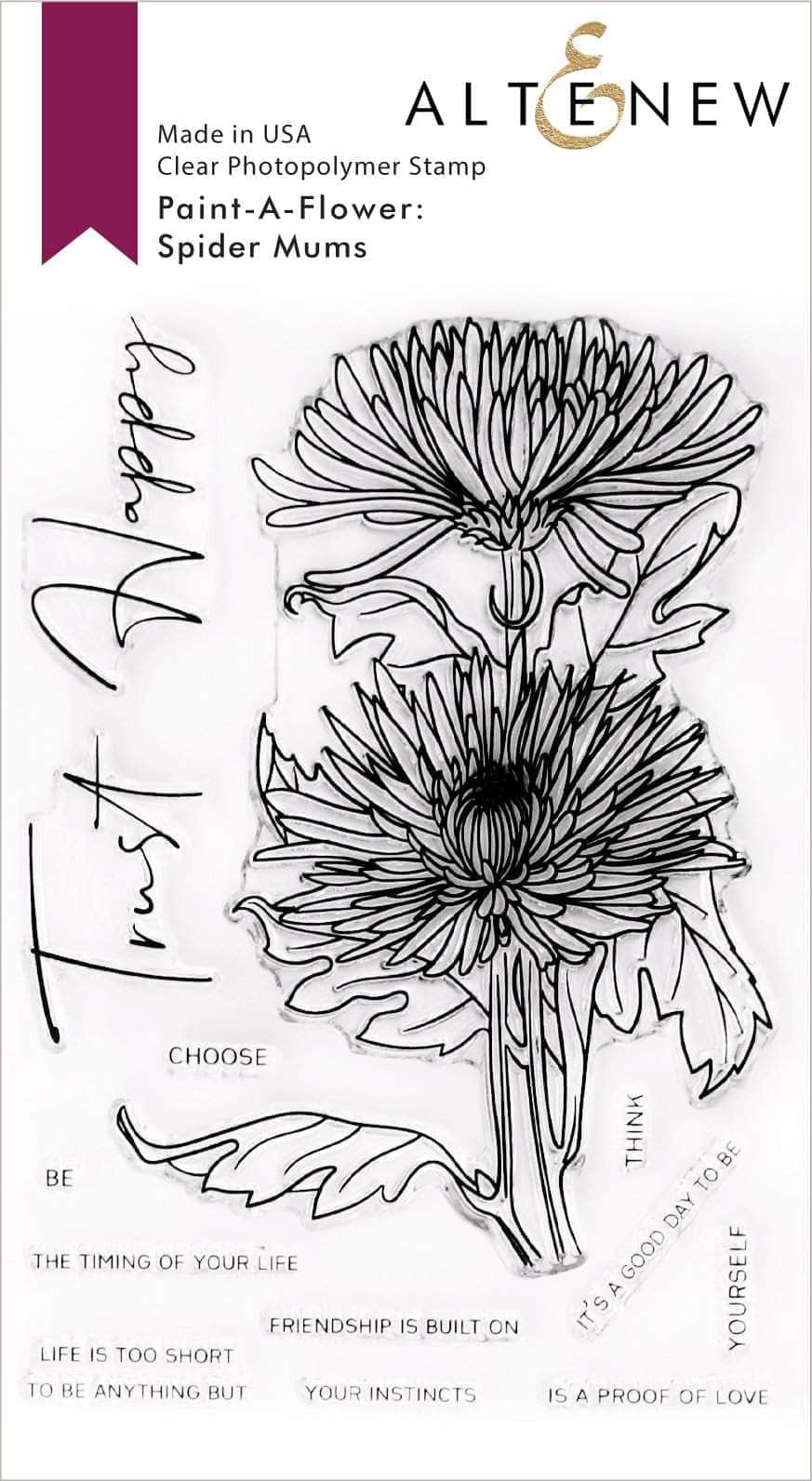 Altenew - Paint-A-Flower: Spider Mums Outline Stamp Set