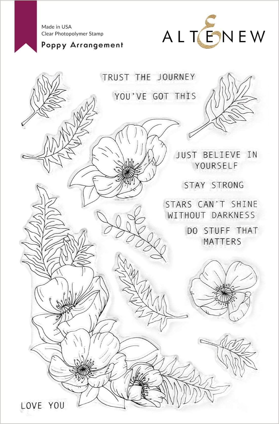 Altenew - Poppy Arrangement Stamp Set