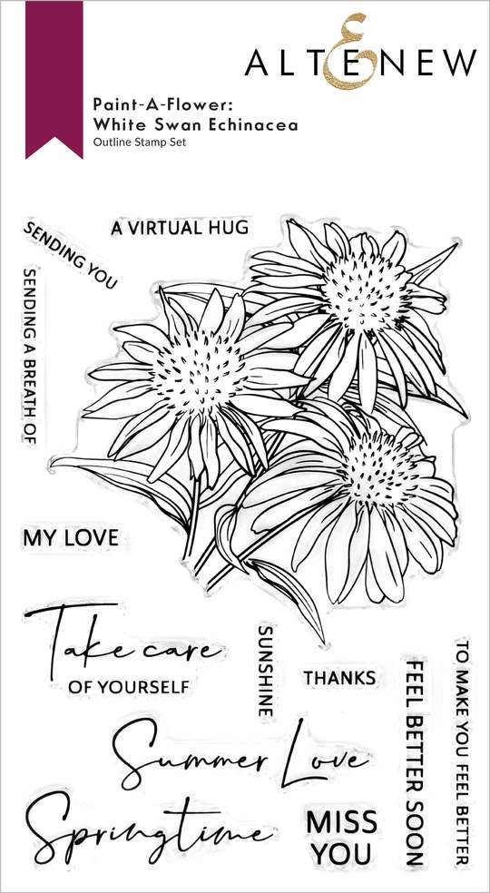 Altenew - Paint-A-Flower: White Swan Echinacea Outline Stamp Set