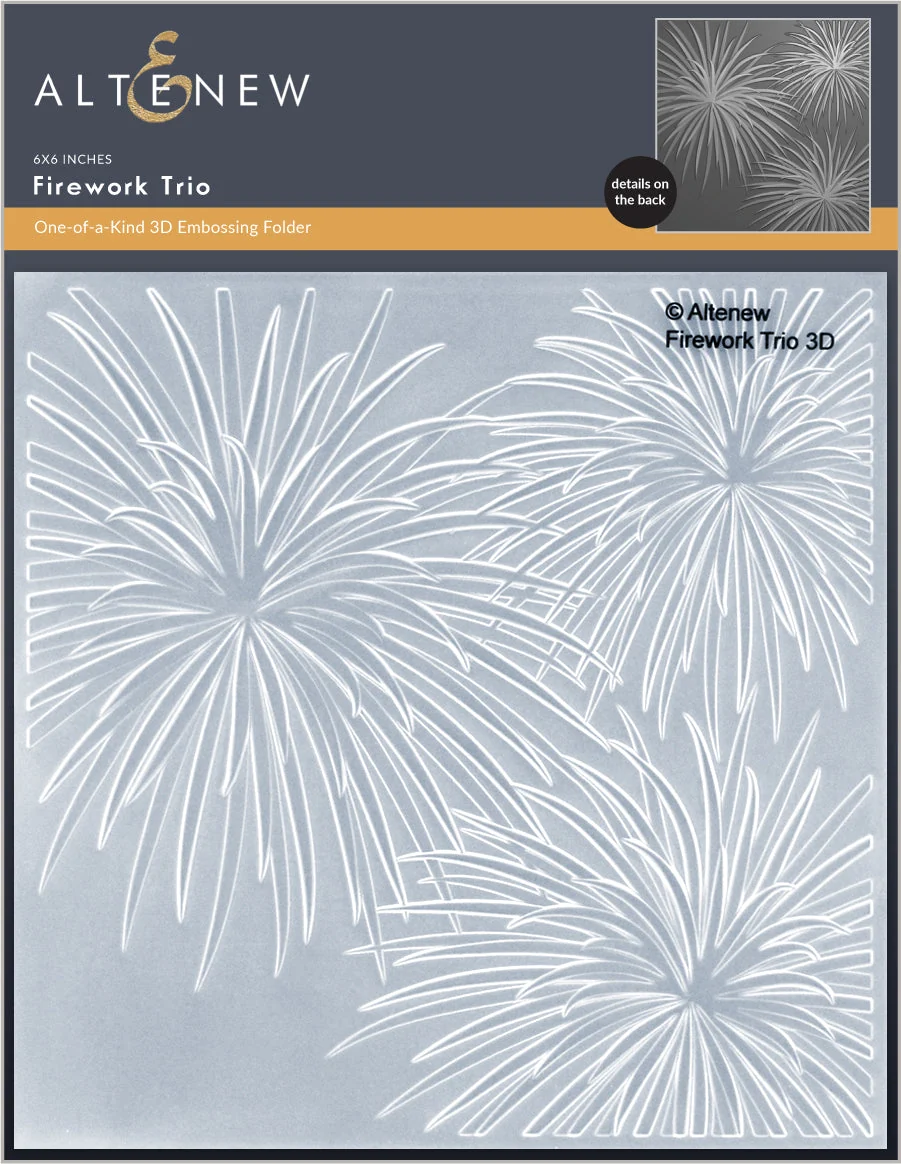 **NEW* - Altenew - Firework Trio 3D Embossing Folder