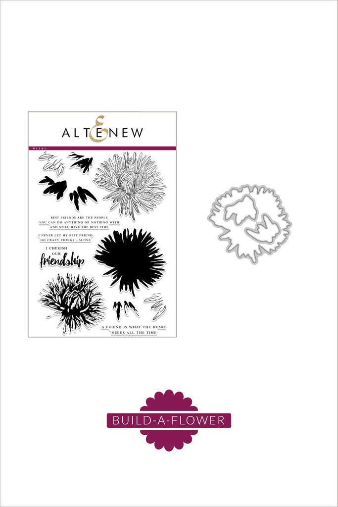 AlteNew - Build-A-Flower: Aster STAMP AND MATCHING DIE