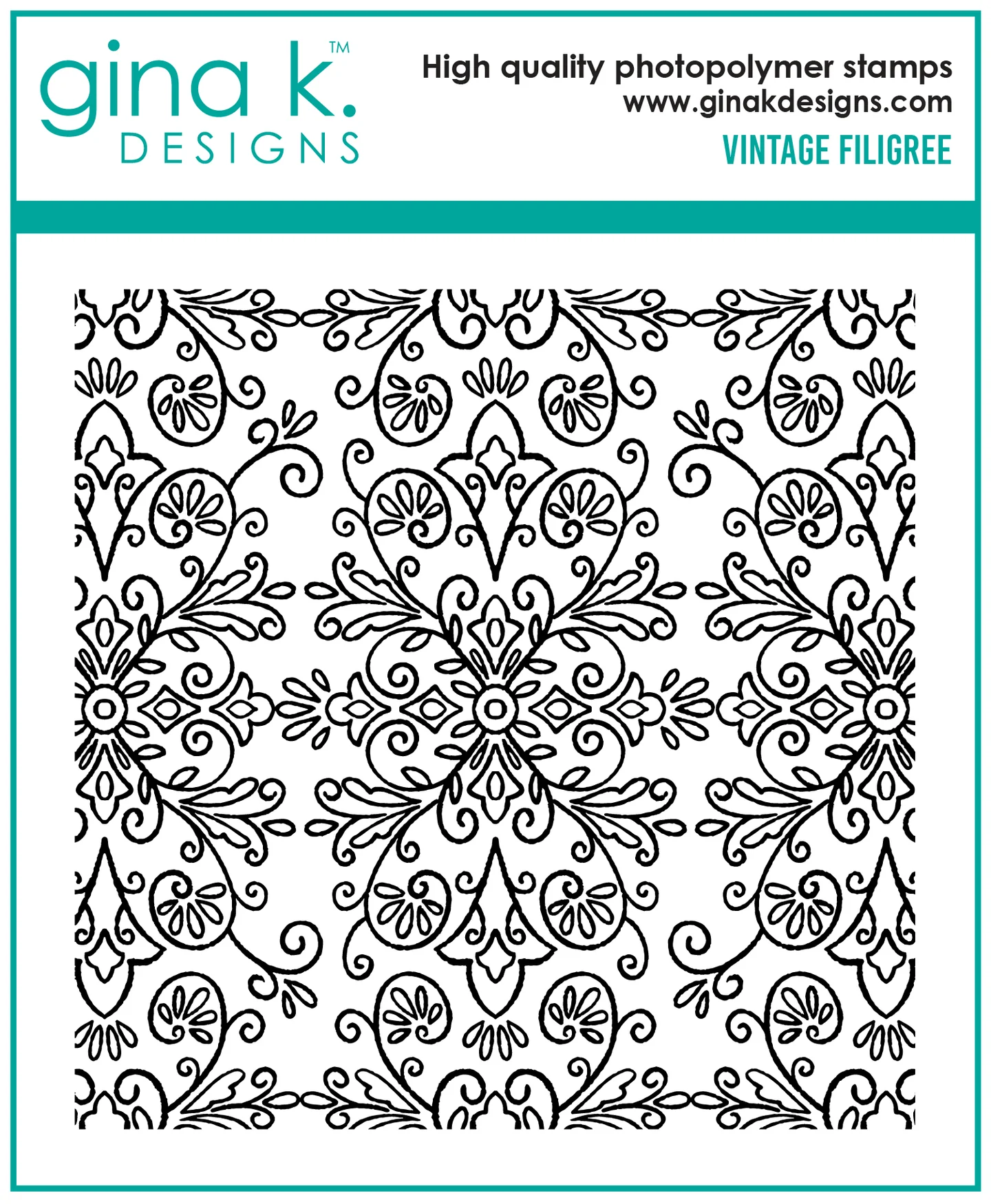 Gina K Designs - Vintage Filigree Background Stamp - STAMPS