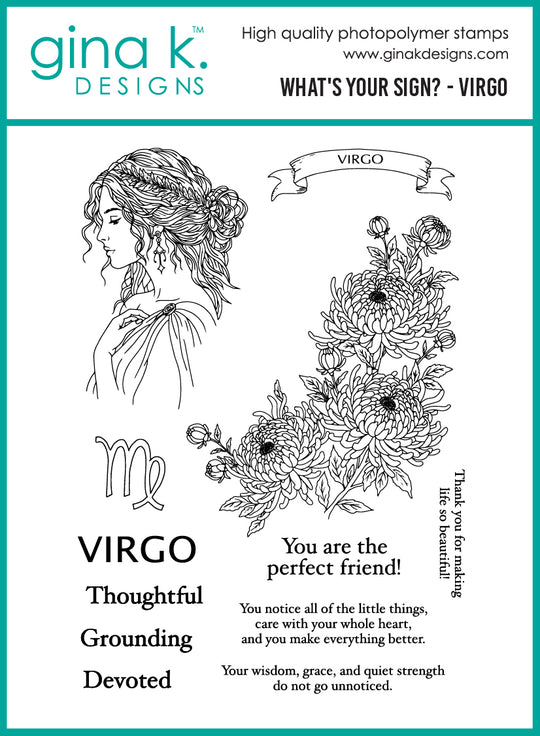 *NEW* - Gina K Designs - What's Your Sign?- Virgo - STAMPS