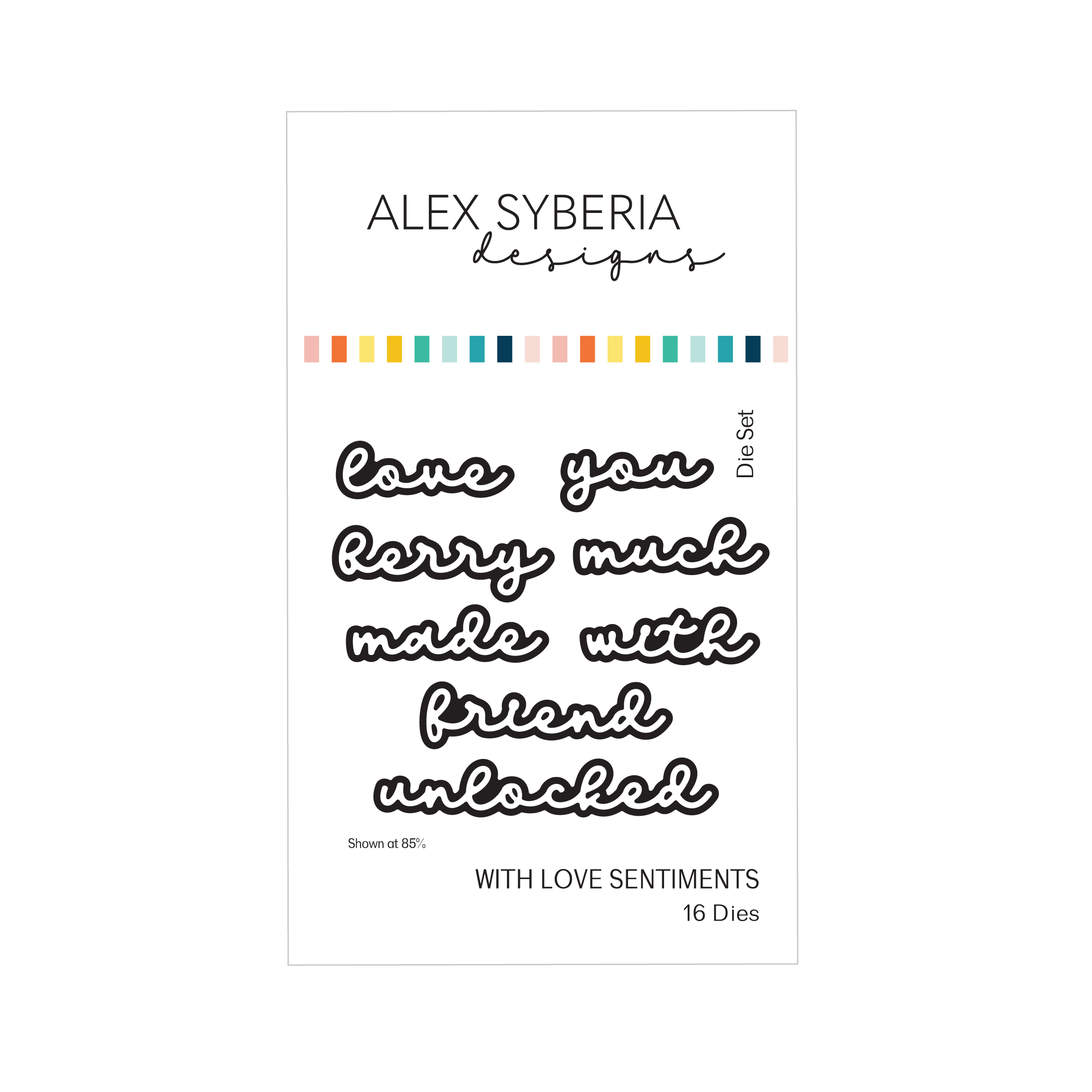 **NEW* - Alex Syberia Designs - With Love Sentiments Die Set