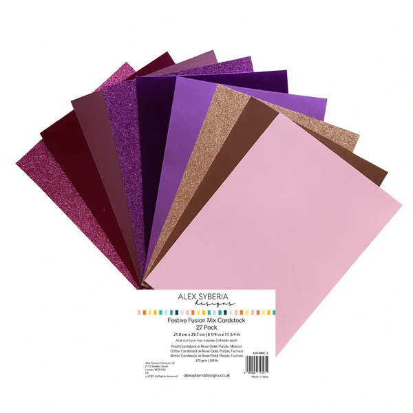 **NEW* - Alex Syberia Designs - Festive Fusion Mix Cardstock 27 Pack