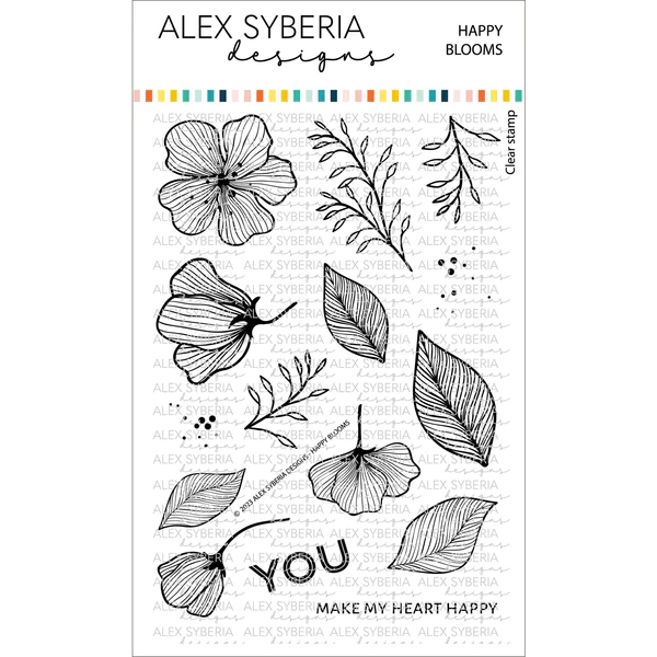 Alex Syberia Designs - Happy Blooms Stamp Set