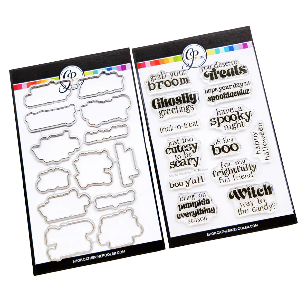 **NEW* - Catherine Pooler - Ghostly Greeting Sentiments Stamp & Die Bundle