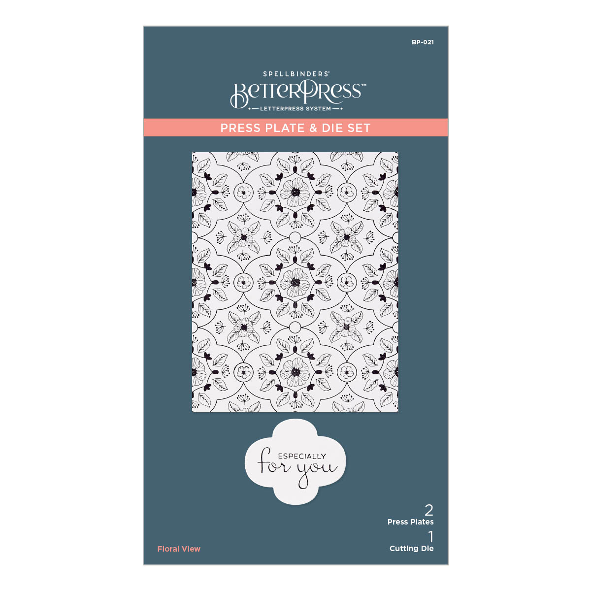 Spellbinders - Floral View Press Plate & Die Set from the BetterPress Collection