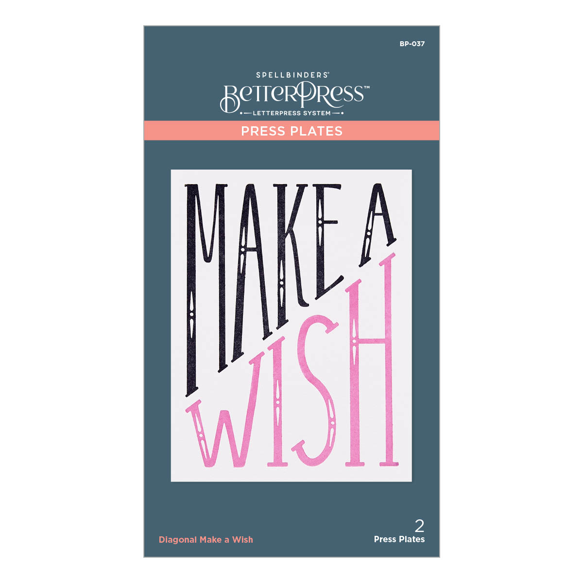 Spellbinders - Diagonal Make a Wish Press Plate from the BetterPress Collection