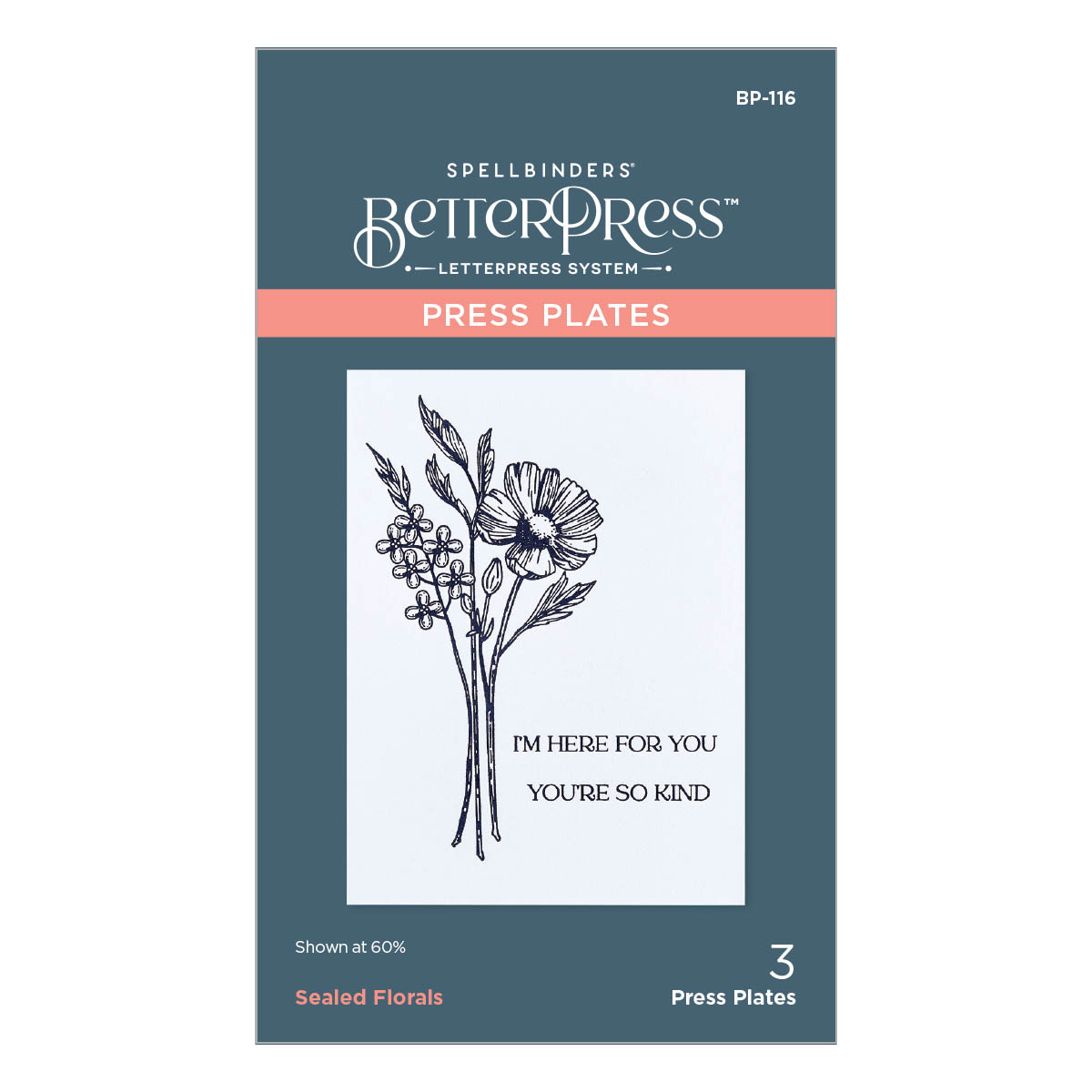 Spellbinders - Sealed Florals Press Plate from the Pressed Posies Collection