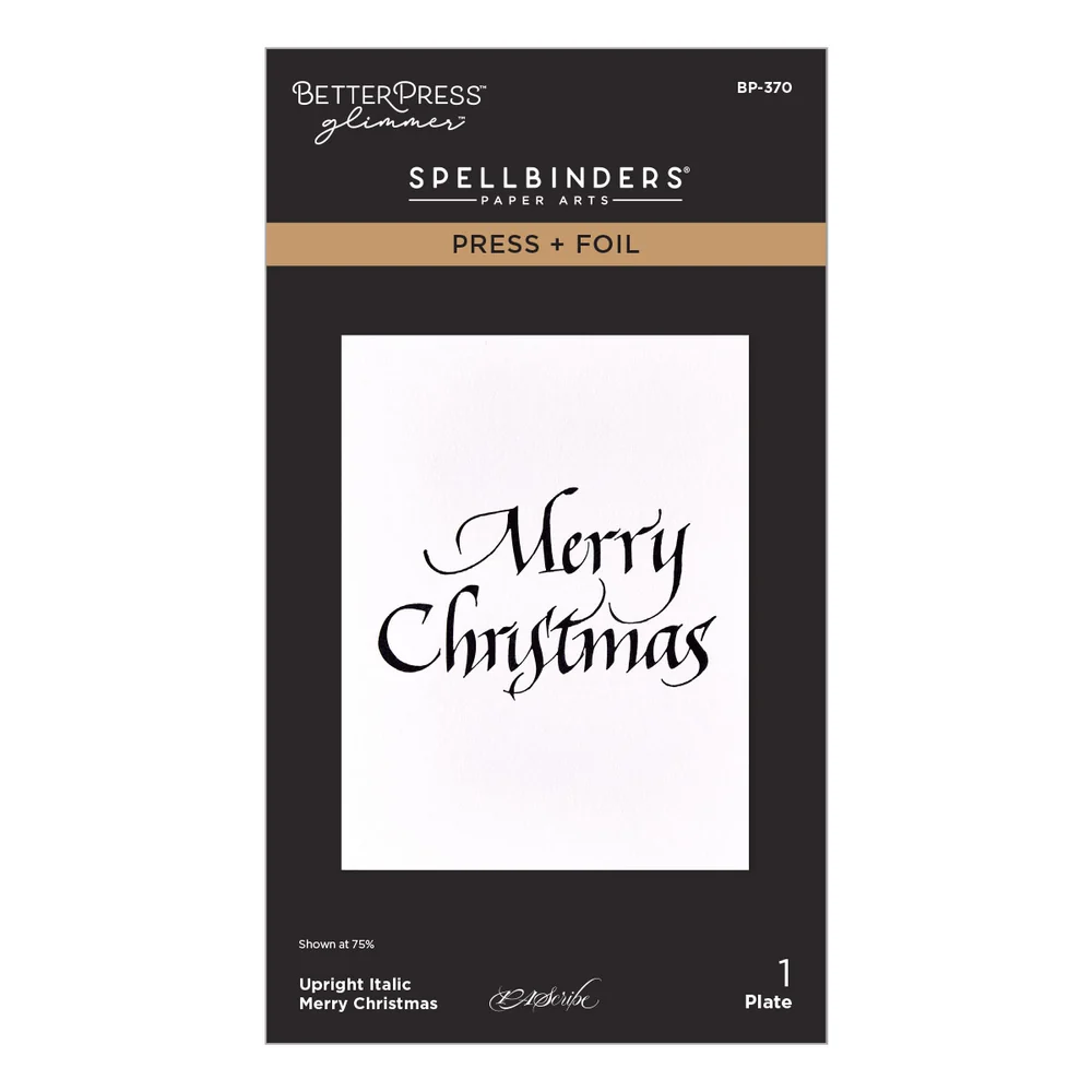 **NEW* - Spellbinders - Upright Italic Merry Christmas Press + Foil Plate by Paul Antonio