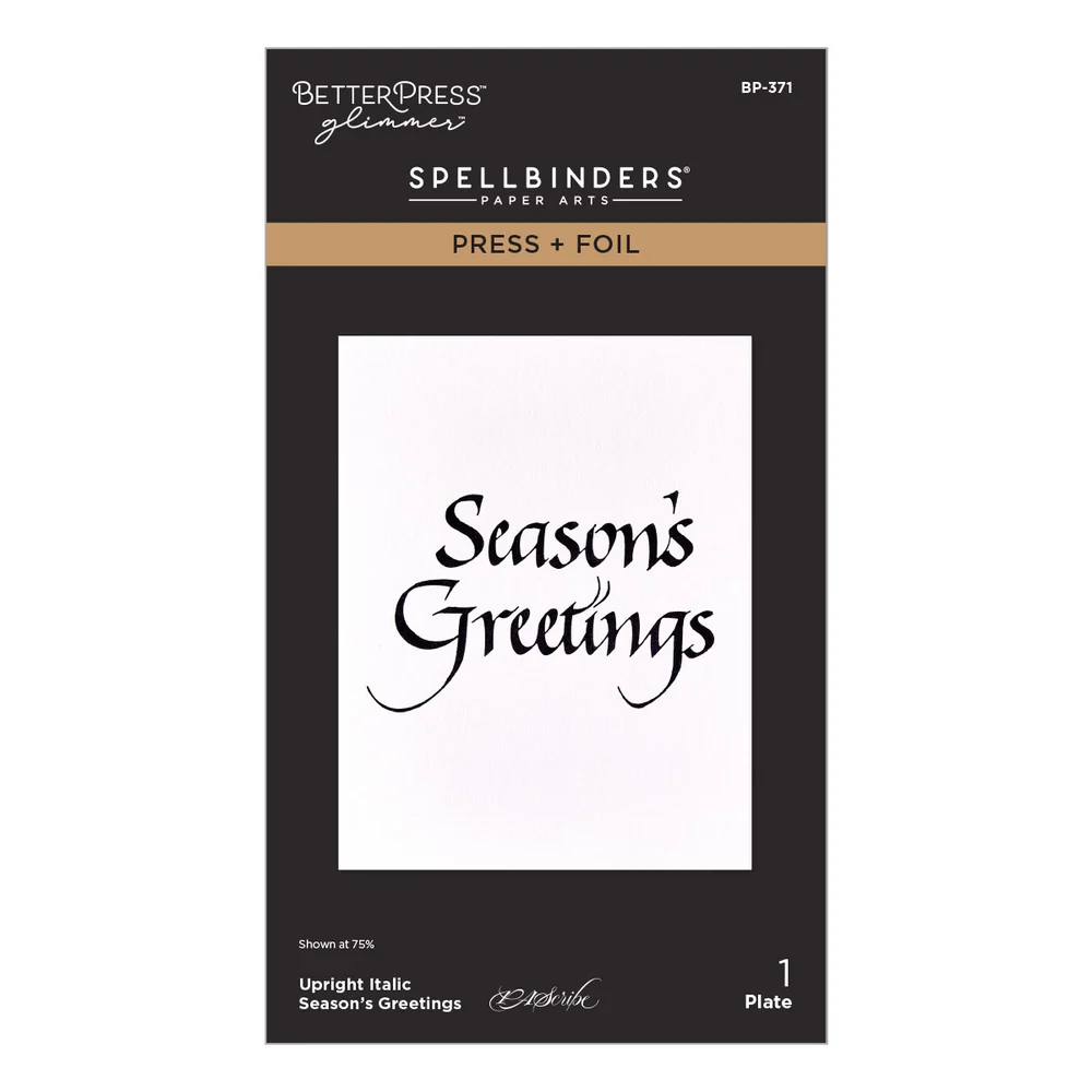 **NEW* - Spellbinders - Upright Italic Season's Greetings Press + Foil Plate by Paul Antonio
