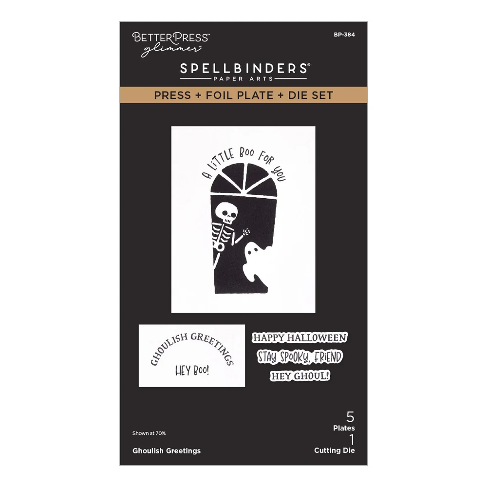 **NEW* - Spellbinders - Ghoulish Greetings Press + Foil Plate & Die Set