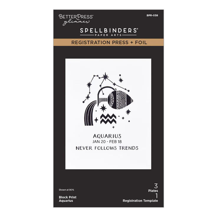 **NEW* - Spellbinders - Block Print Aquarius Registration Press + Foil Plate