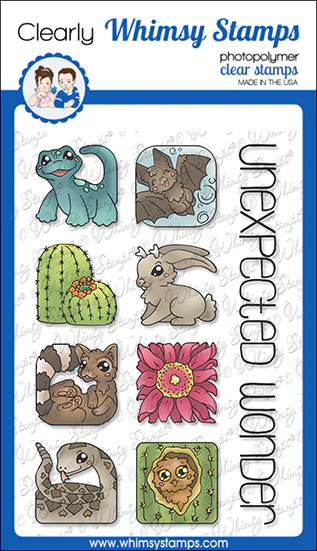 Whimsy Stamps - Animal Tiles - Desert Unexpected Wonder Clear Stamps