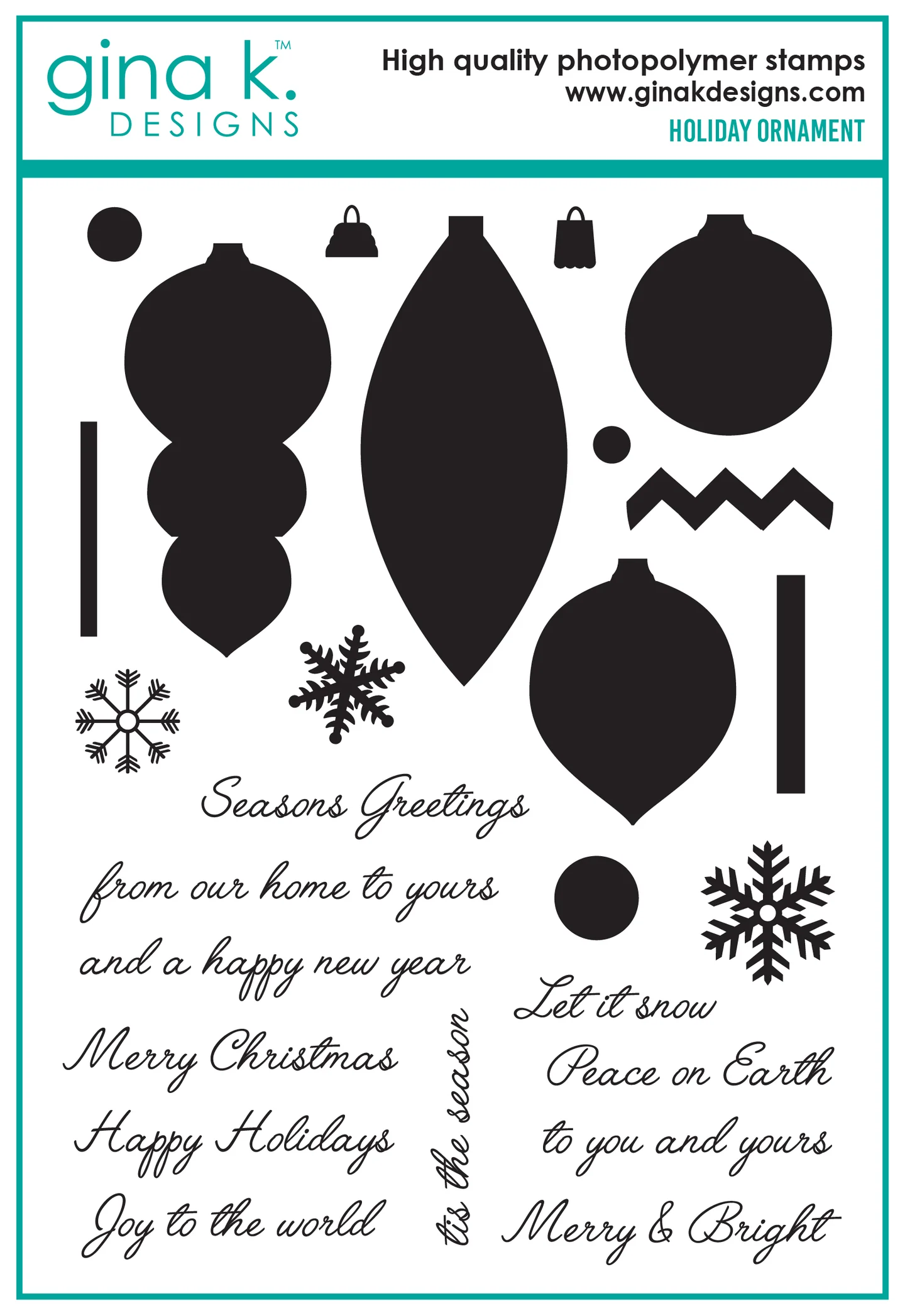 Gina K Designs - Holiday Ornaments - STAMPS