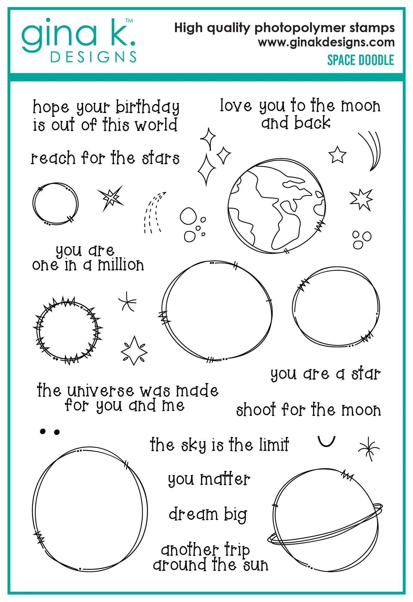 Gina K Designs - Space Doodle - STAMPS