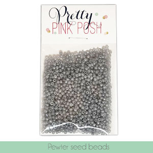 Pretty Pink Posh - Pewter Seed Beads