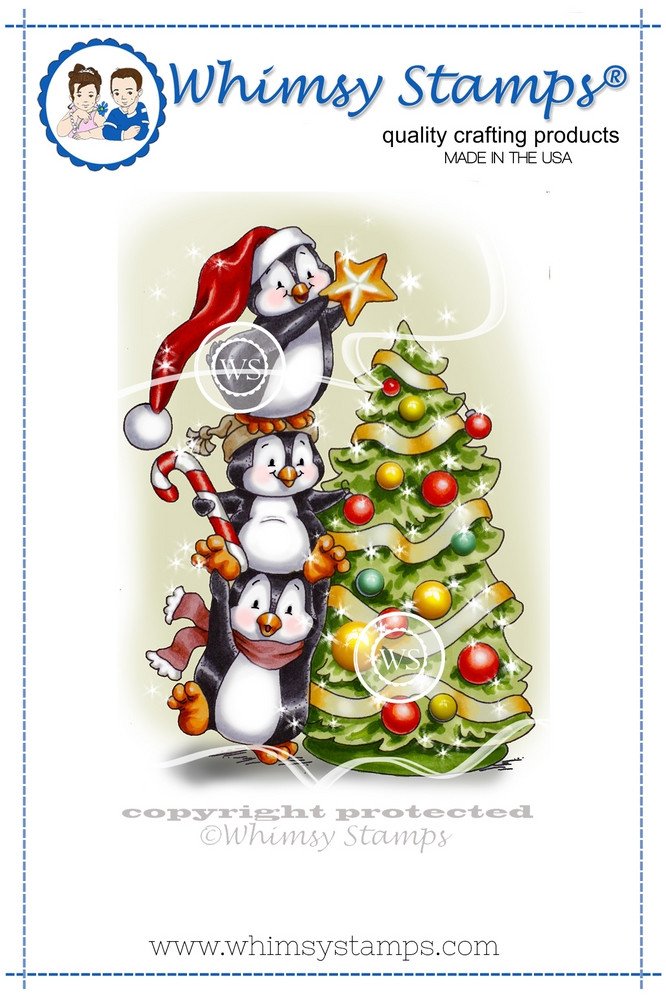 Whimsy Stamps - Penguins Decorate the Tree