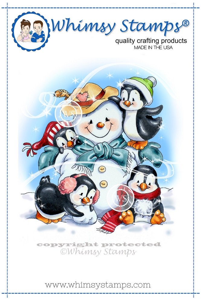 Whimsy Stamps - Penguins Build a Snowman - Crissy Armstrong Collection