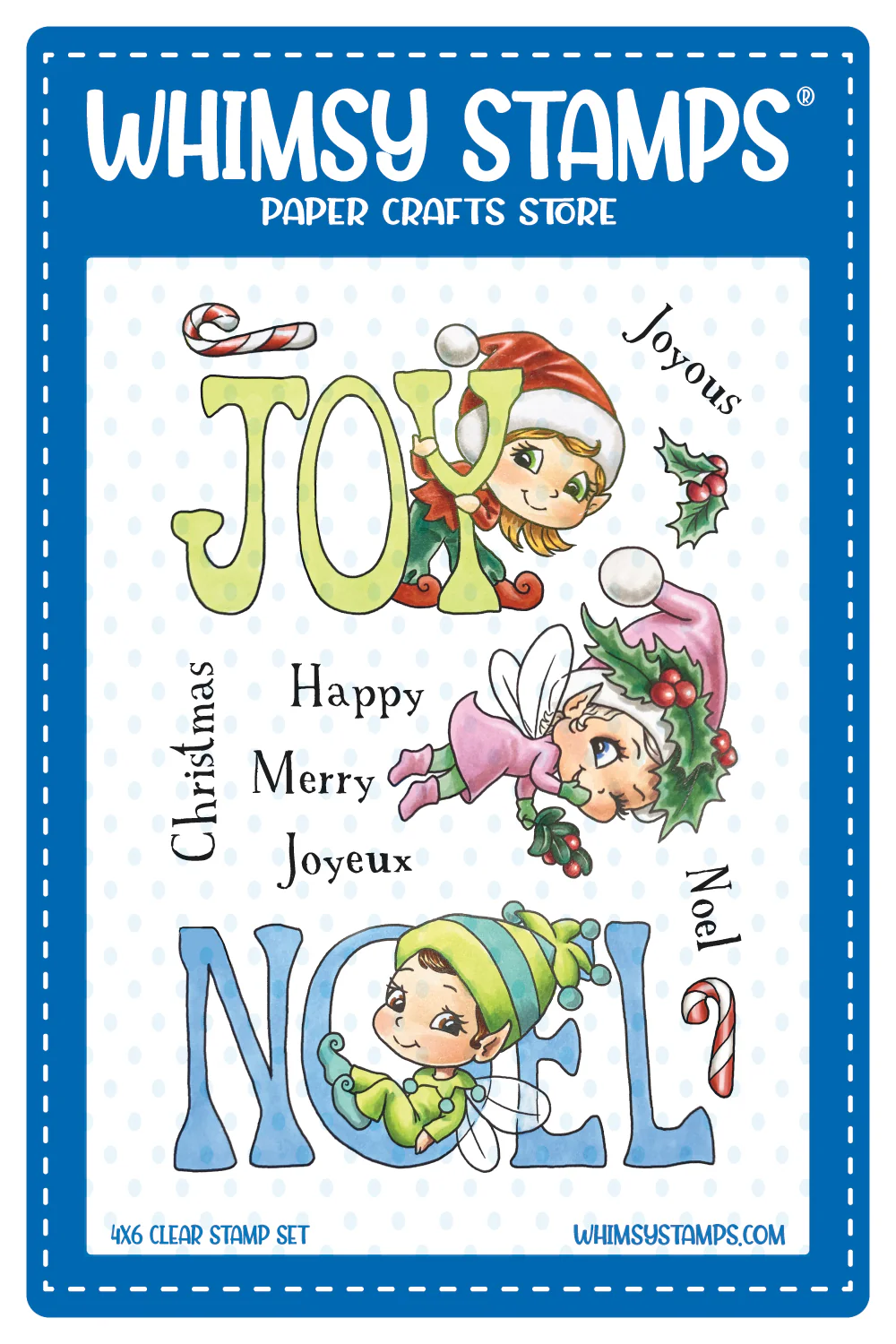 **NEW* - Whimsy Stamps - Christmas Greetings Fairies Clear Stamps