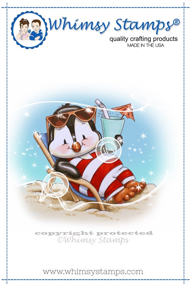 Whimsy Stamps - Penguin Beach Chair