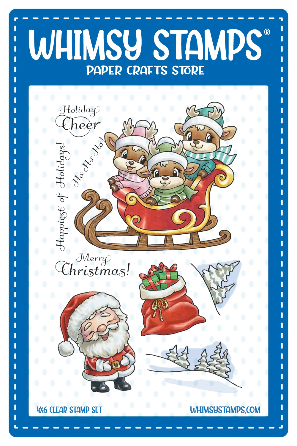 Whimsy Stamps - Ho Ho Ho Deer Clear Stamps