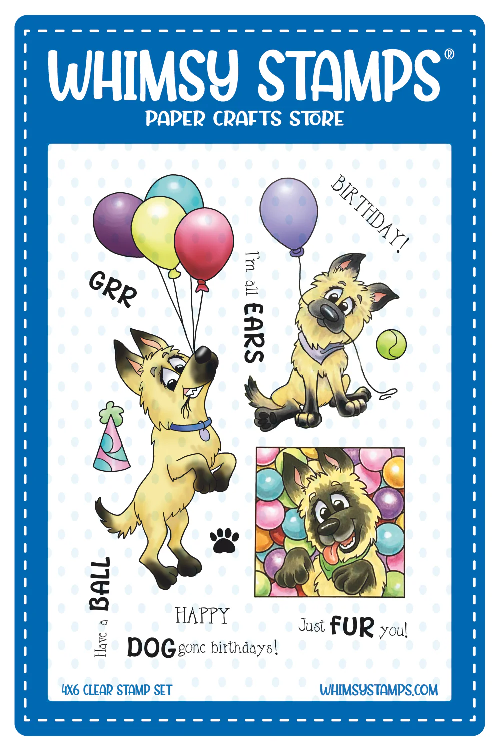 **NEW* - Whimsy Stamps - Doggone Birthdays Clear Stamps