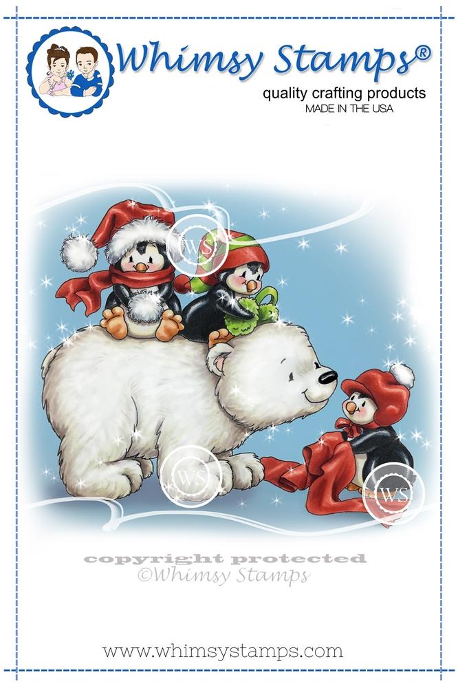 Whimsy Stamps - Penguin Warm Winter Wishes