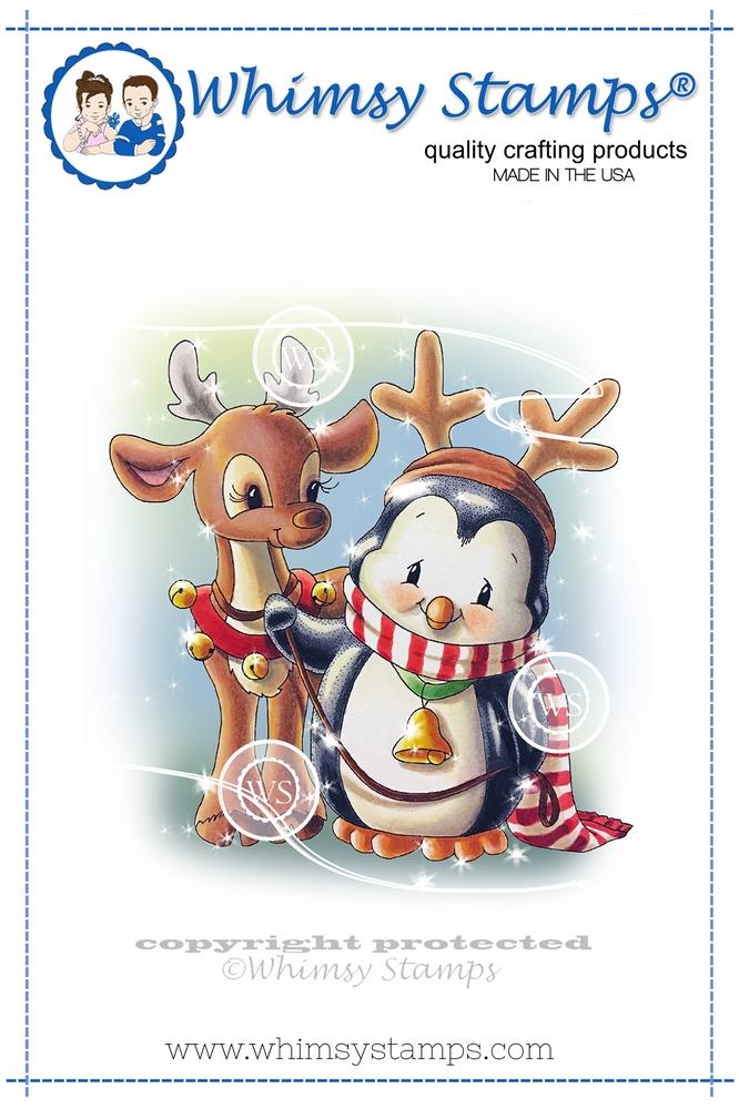 Whimsy Stamps - Penguin and Reindeer Friend Stamp