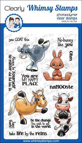 Whimsy Stamps - Yoga Animals Clear Stamps (3)