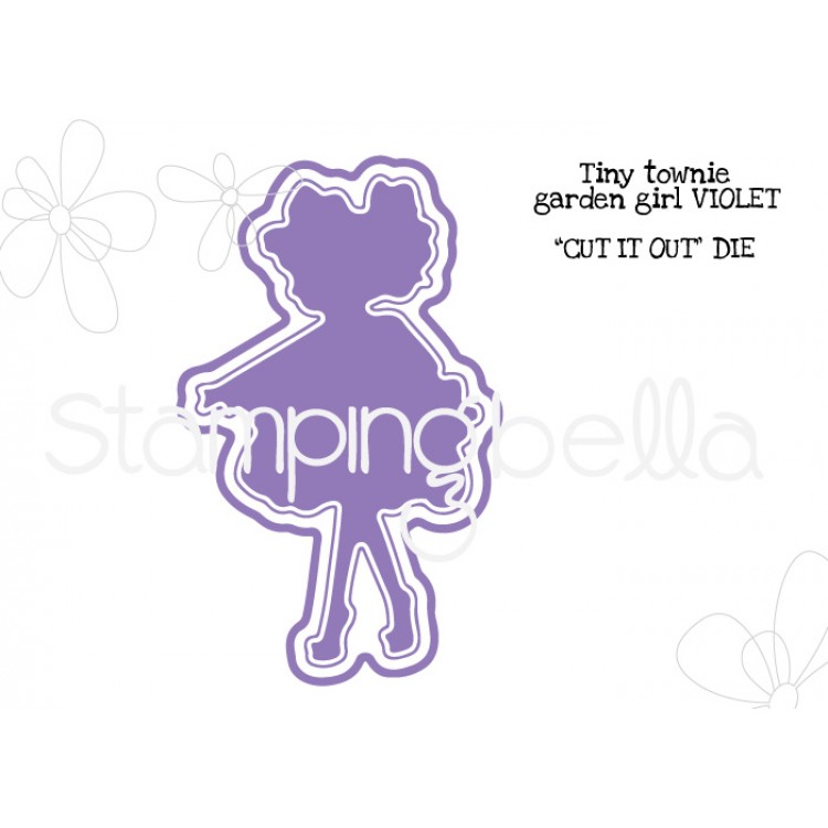 Stamping Bella - Tiny Townie garden girl Violet CUT IT OUT DIE