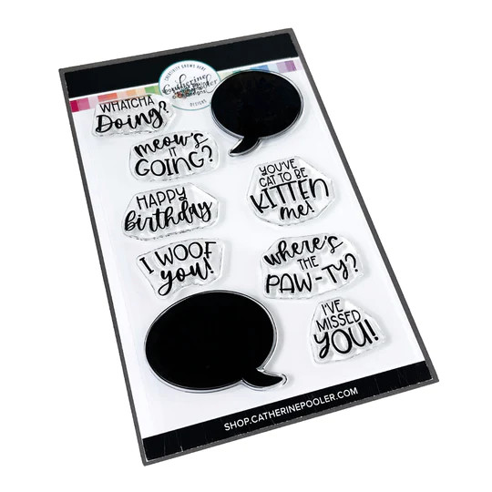 Catherine Pooler - Look Who's Talking Sentiments Stamp Set WITH MATCHING DIE (5)