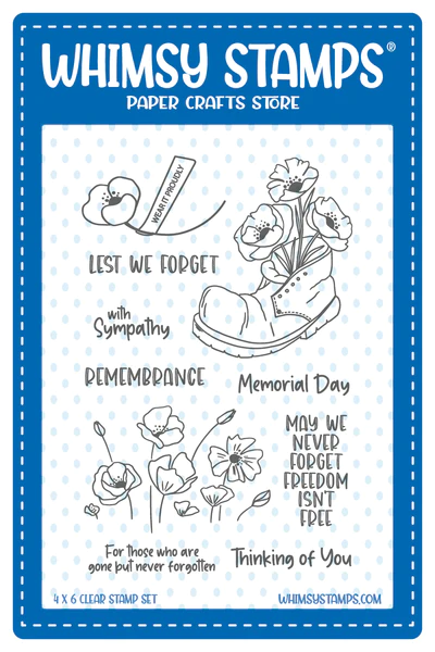 Whimsy Stamps - Poppy Remembrance Clear Stamps