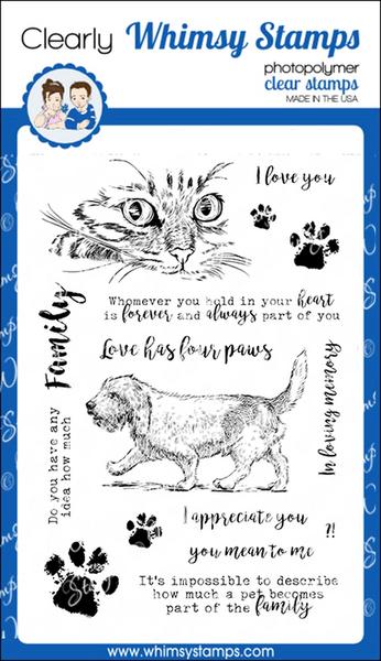 Whimsy Stamps - Love Has Four Paws Clear Stamps