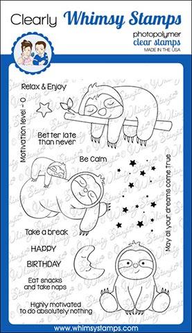 Whimsy Stamps - Sleepy Sloths Clear Stamps