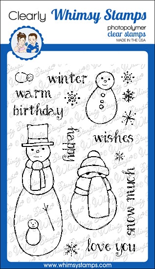 Whimsy Stamps - FaDoodle Snow Peeps Clear Stamps