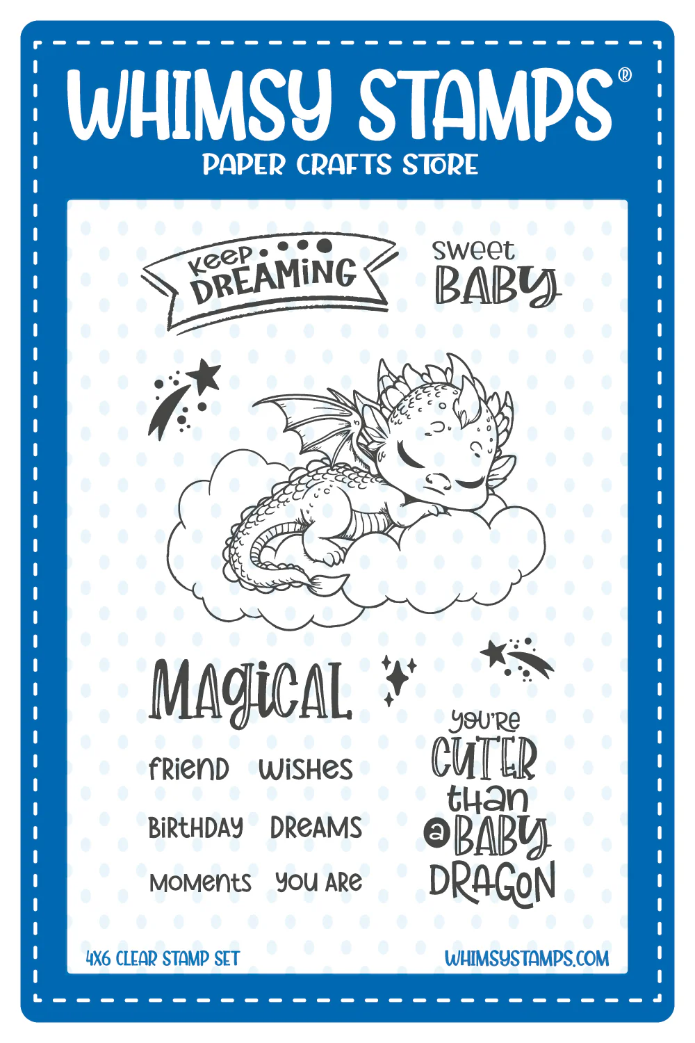 **NEW* - Whimsy Stamps - Dragon Baby Clear Stamps