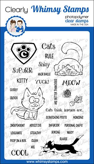 Whimsy Stamps - Super Cats Clear Stamps
