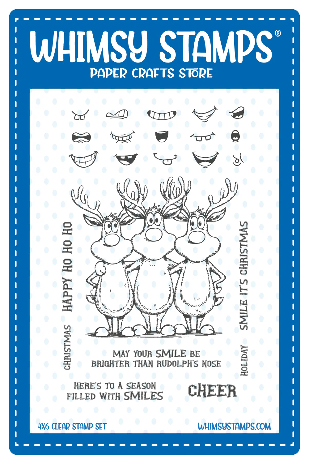 Whimsy Stamps - Reindeer Smiles Clear Stamps