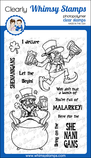 Whimsy Stamps - St. Paddy Shenanigans Clear Stamps