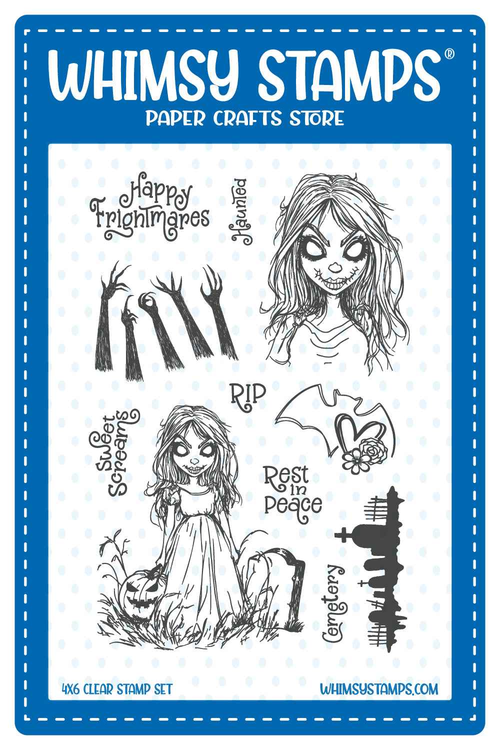 **NEW* - Whimsy Stamps - Haunted Screams Clear Stamps