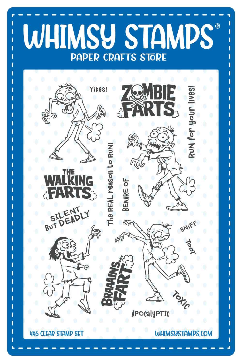 **NEW* - Whimsy Stamps - Zombie Farts Clear Stamps