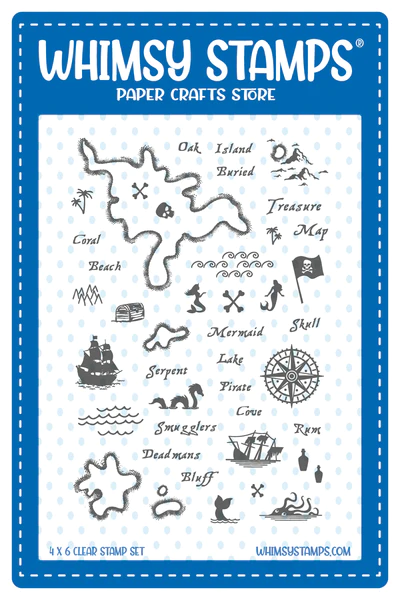 Whimsy Stamps - Treasure Map Clear Stamps
