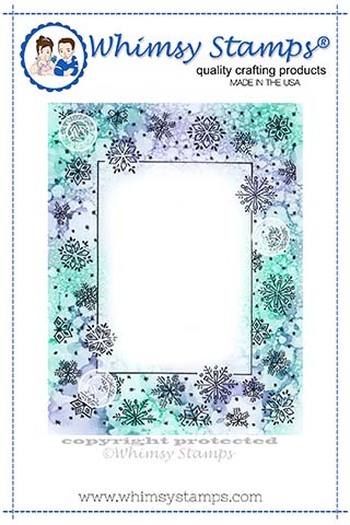 Whimsy Stamps - Snowflake Frame Rubber Cling Stamp