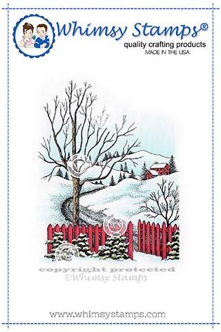 Whimsy Stamps - Snow Road Rubber Cling Stamp
